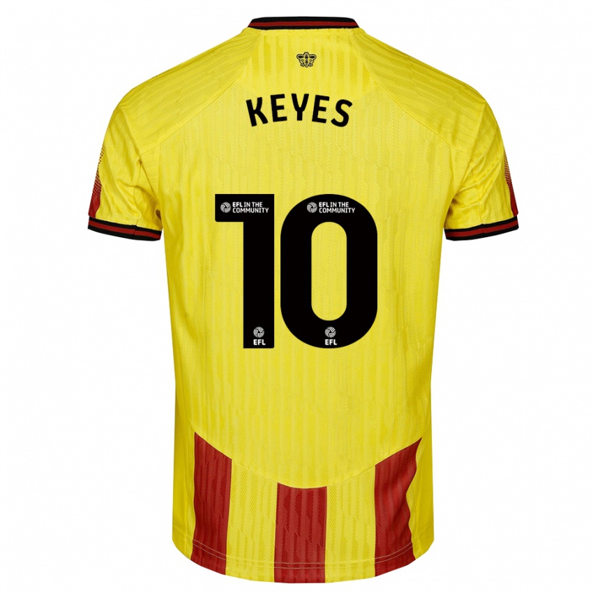 גברים Josh Keyes #10 צהוב אדום ג'רזי ביתית 2025/26 חולצה קצרה