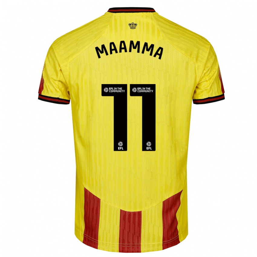 גברים Othmane Maamma #11 צהוב אדום ג'רזי ביתית 2025/26 חולצה קצרה