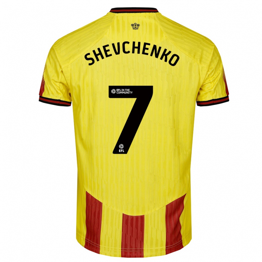 גברים כריסטיאן שבצ׳נקו #7 צהוב אדום ג'רזי ביתית 2025/26 חולצה קצרה