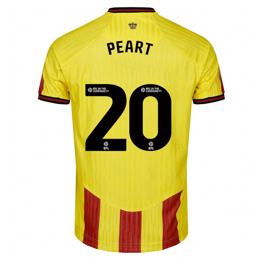 גברים Kalani Peart #20 צהוב אדום ג'רזי ביתית 2025/26 חולצה קצרה