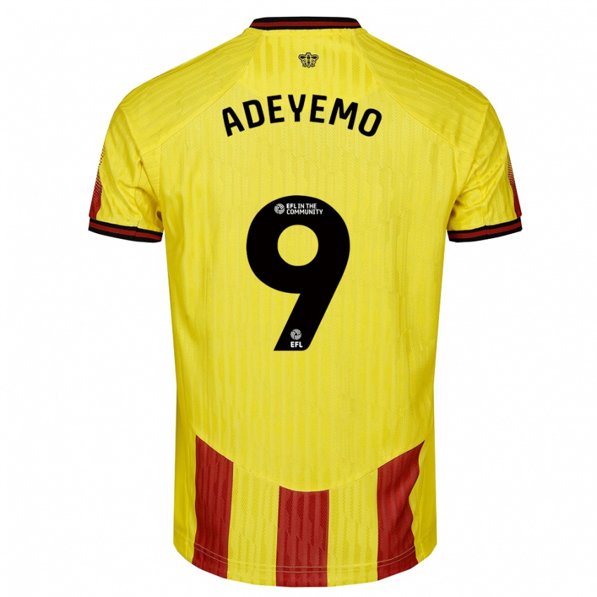 גברים טובי אדיימו #9 צהוב אדום ג'רזי ביתית 2025/26 חולצה קצרה