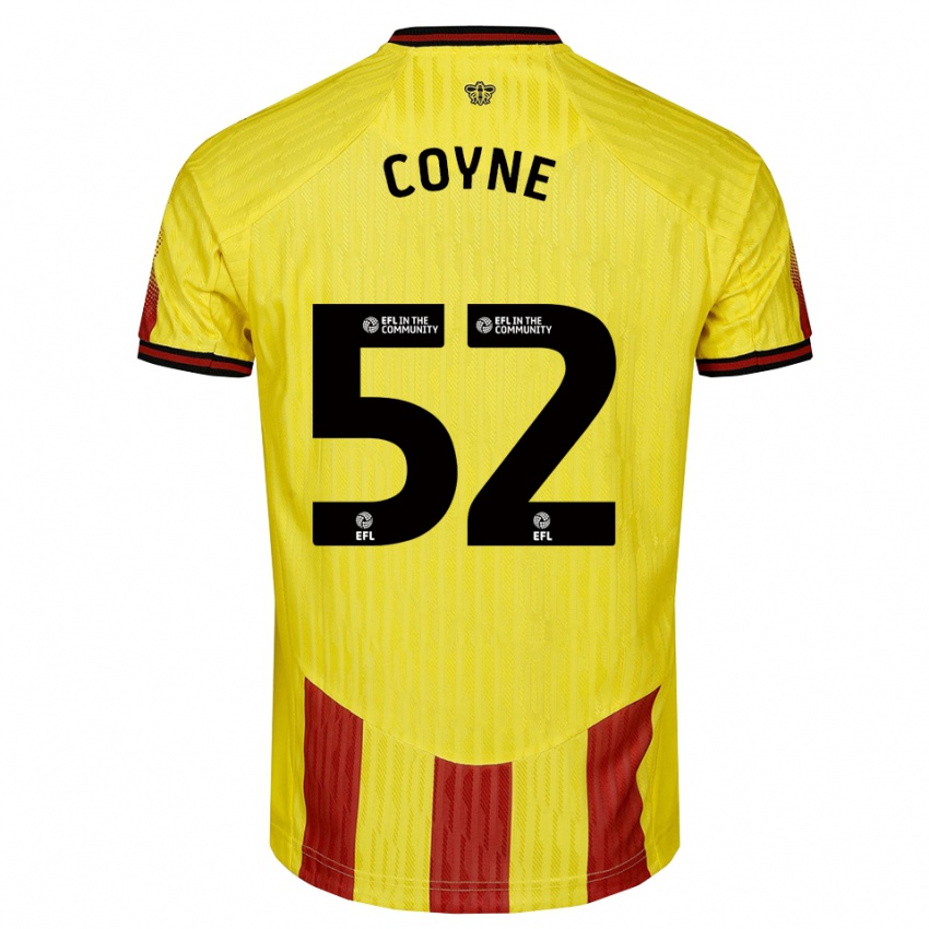 גברים איידן קוין #52 צהוב אדום ג'רזי ביתית 2025/26 חולצה קצרה