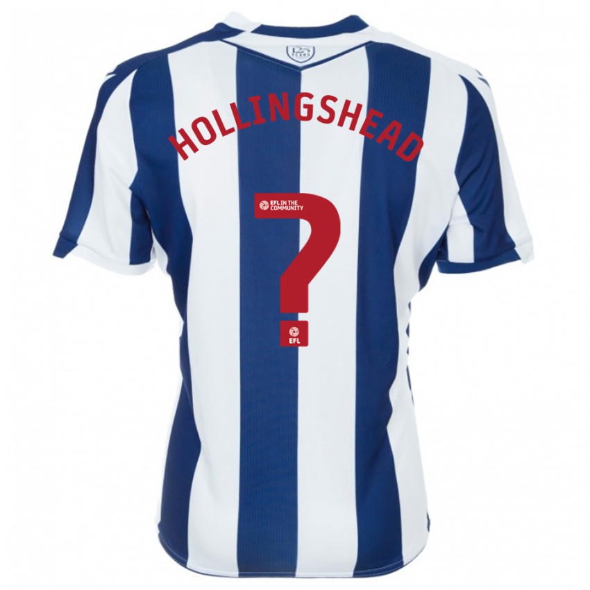 גברים רוני הולינגסהד #0 כחול נייבי לבן ג'רזי ביתית 2025/26 חולצה קצרה