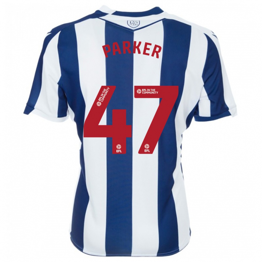 גברים Michael Parker #47 כחול נייבי לבן ג'רזי ביתית 2025/26 חולצה קצרה