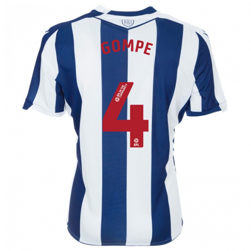 גברים Shane Gompe #4 כחול נייבי לבן ג'רזי ביתית 2025/26 חולצה קצרה