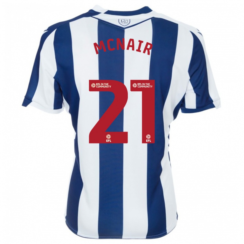 גברים פאדי מקניר #21 כחול נייבי לבן ג'רזי ביתית 2025/26 חולצה קצרה