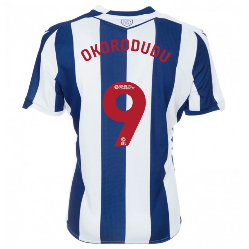 גברים Adam Okorodudu #9 כחול נייבי לבן ג'רזי ביתית 2025/26 חולצה קצרה