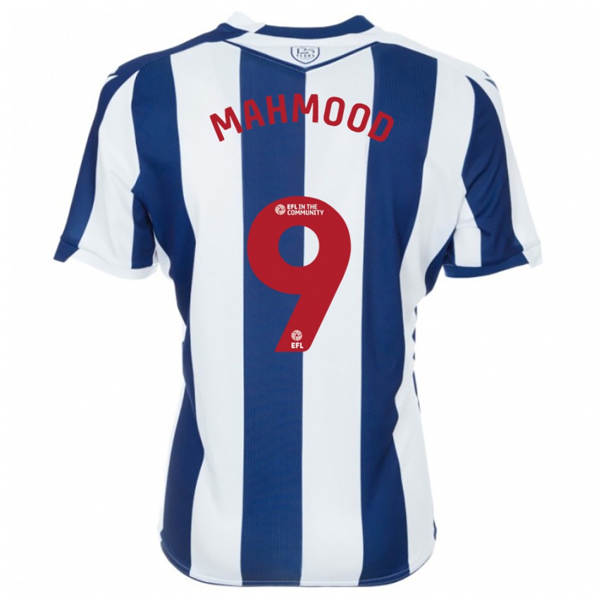 גברים מרים מחמוד #9 כחול נייבי לבן ג'רזי ביתית 2025/26 חולצה קצרה