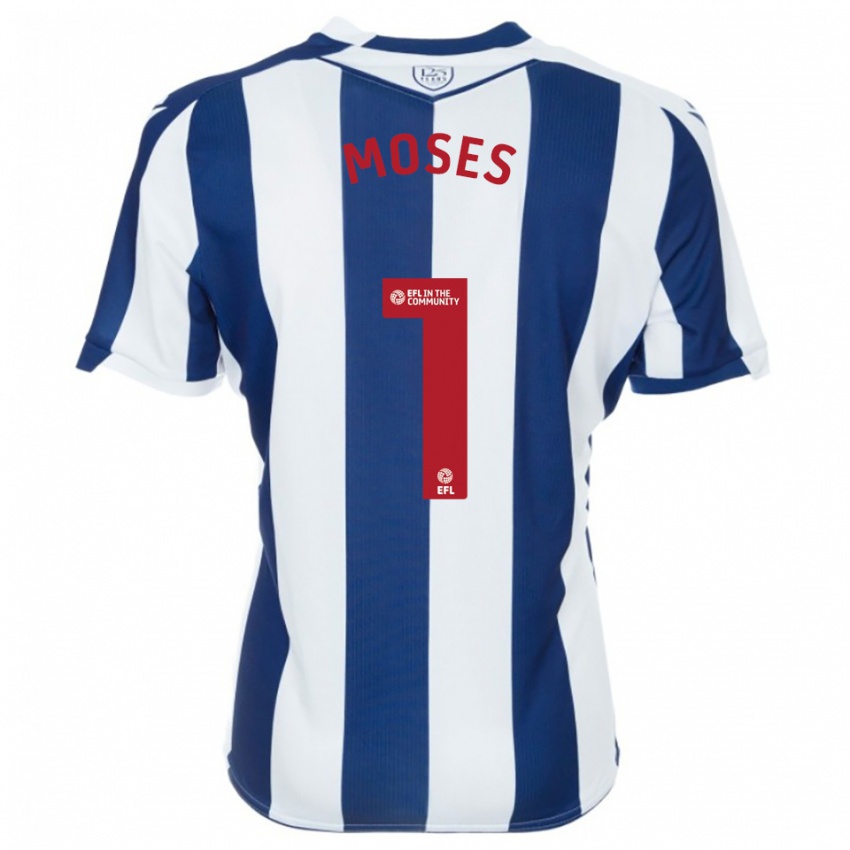 גברים מקסוול מוזס #1 כחול נייבי לבן ג'רזי ביתית 2025/26 חולצה קצרה