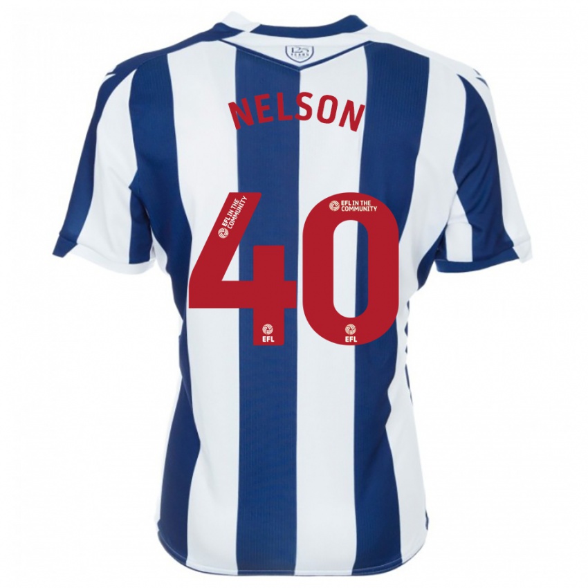 גברים דיגו נלסון #40 כחול נייבי לבן ג'רזי ביתית 2025/26 חולצה קצרה גברים דיגו נלסון #40 כחול נייבי לבן ג'רזי ביתית 2025/26 חולצה קצרה