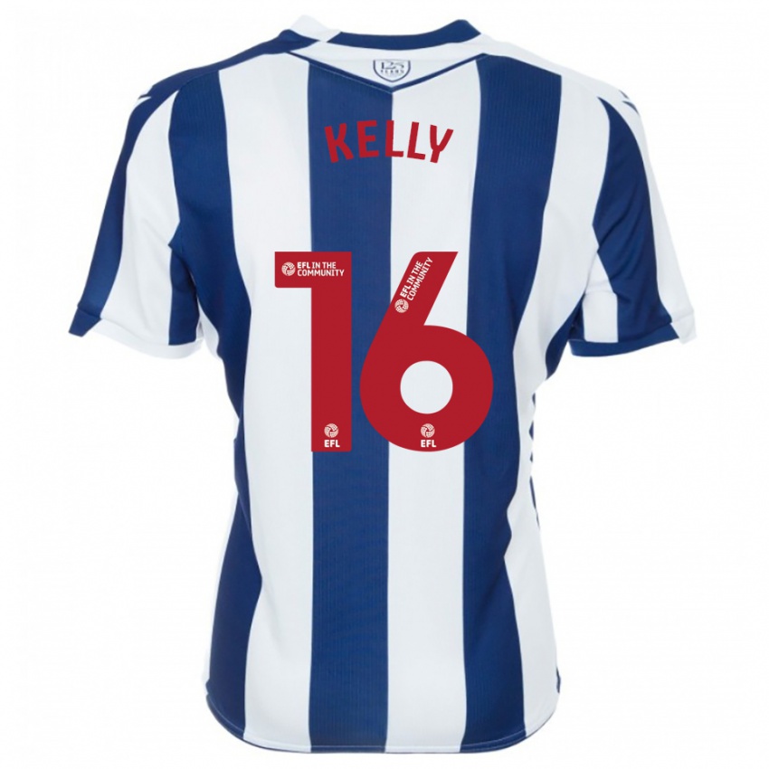 גברים מרטין קלי #16 כחול נייבי לבן ג'רזי ביתית 2025/26 חולצה קצרה