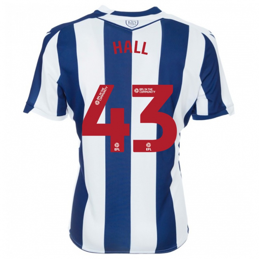 גברים ריס הול-ג'ונסון #43 כחול נייבי לבן ג'רזי ביתית 2025/26 חולצה קצרה