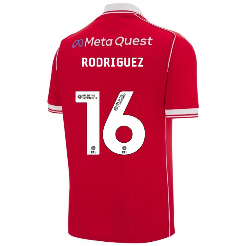גברים ג'יי רודריגז #16 אדום לבן ג'רזי ביתית 2025/26 חולצה קצרה