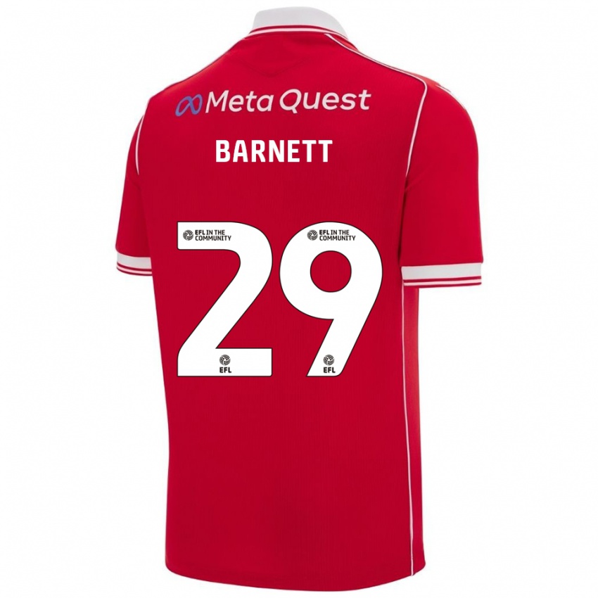 גברים ראיין ברנט #29 אדום לבן ג'רזי ביתית 2025/26 חולצה קצרה