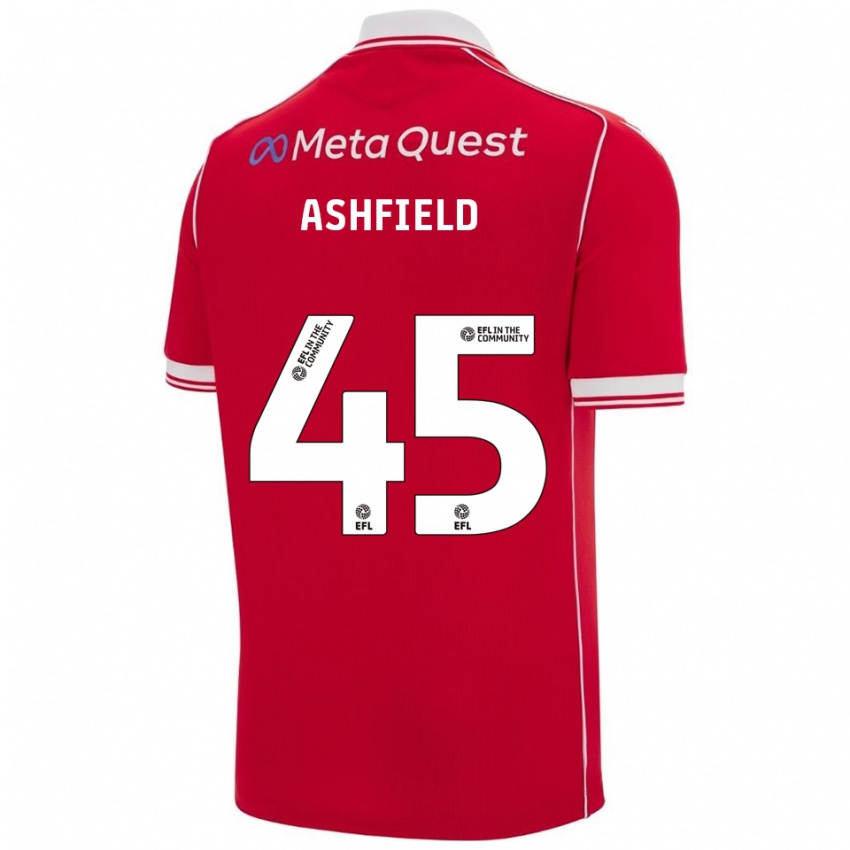 גברים הארי אשפילד #45 אדום לבן ג'רזי ביתית 2025/26 חולצה קצרה