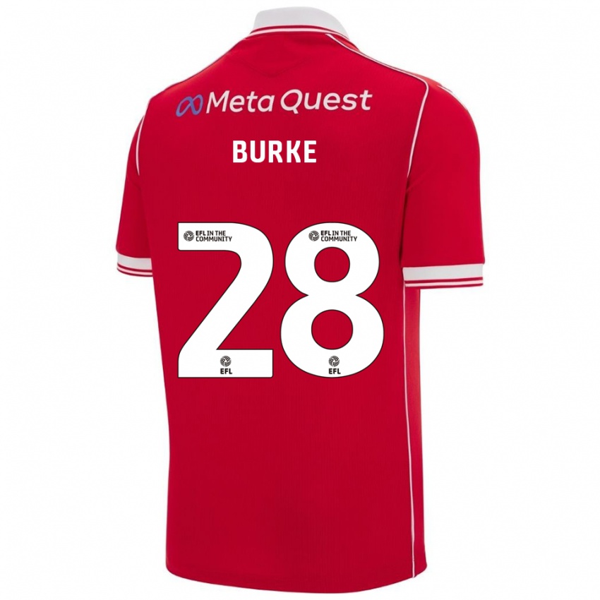 גברים Leah Burke #28 אדום לבן ג'רזי ביתית 2025/26 חולצה קצרה