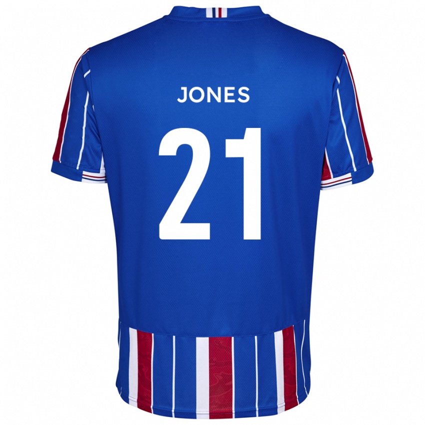 גברים Jordan Jones #21 כחול אדום לבן ג'רזי ביתית 2025/26 חולצה קצרה