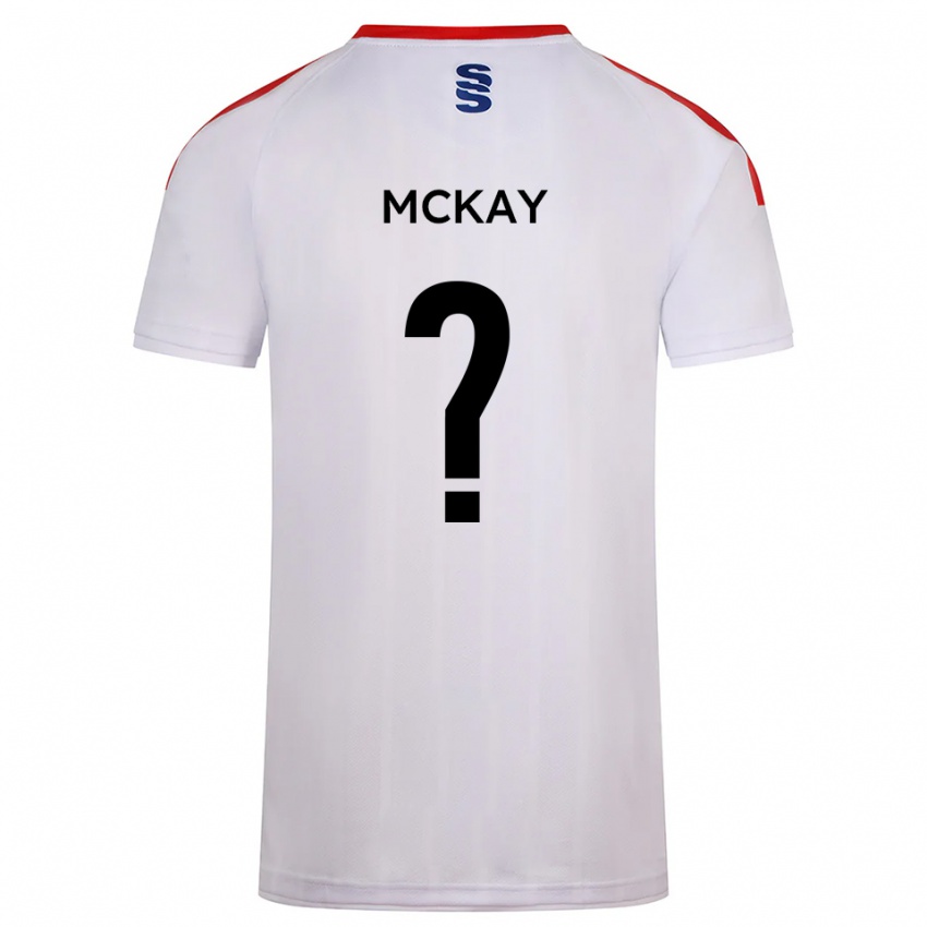 גברים Mason Mckay #0 לבן כחול נייבי ג'רזי ביתית 2025/26 חולצה קצרה