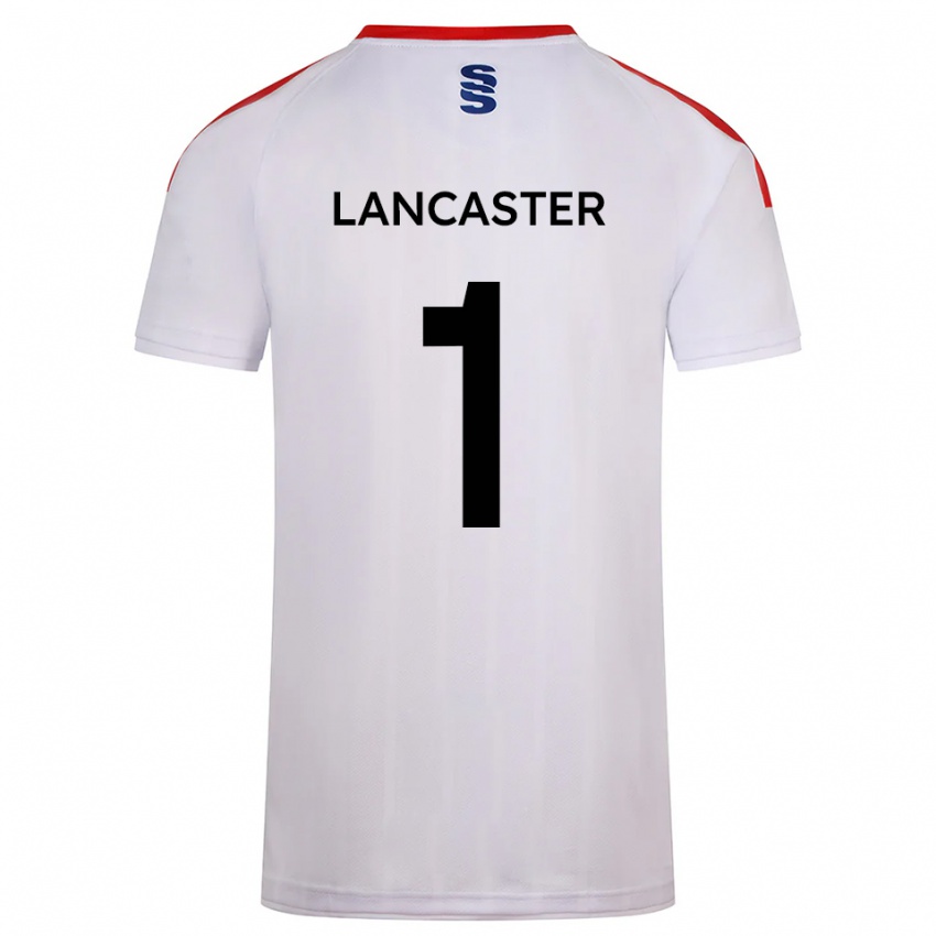 גברים Aaron Lancaster #1 לבן כחול נייבי ג'רזי ביתית 2025/26 חולצה קצרה