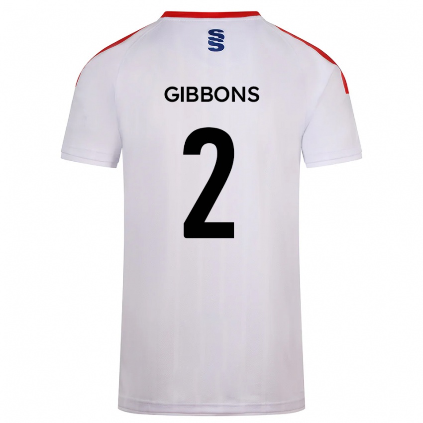 גברים Sam Gibbons #2 לבן כחול נייבי ג'רזי ביתית 2025/26 חולצה קצרה