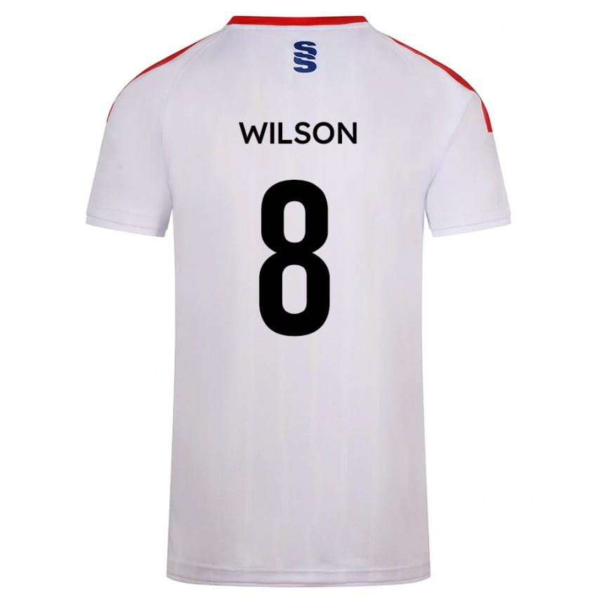 גברים George Wilson #8 לבן כחול נייבי ג'רזי ביתית 2025/26 חולצה קצרה