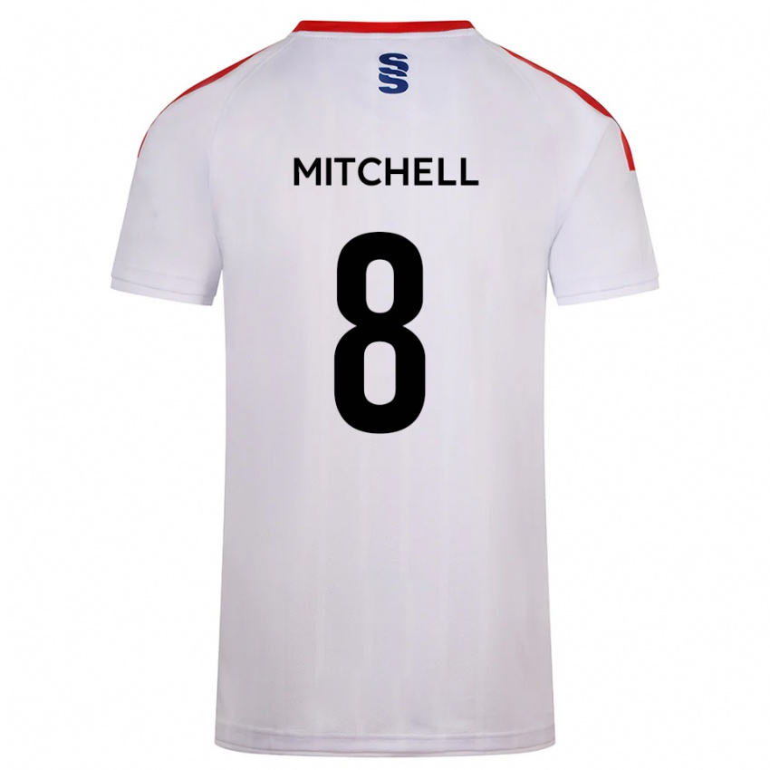 גברים Ethan Mitchell #8 לבן כחול נייבי ג'רזי ביתית 2025/26 חולצה קצרה