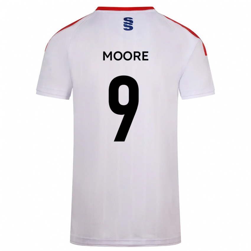 גברים Lois Moore #9 לבן כחול נייבי ג'רזי ביתית 2025/26 חולצה קצרה