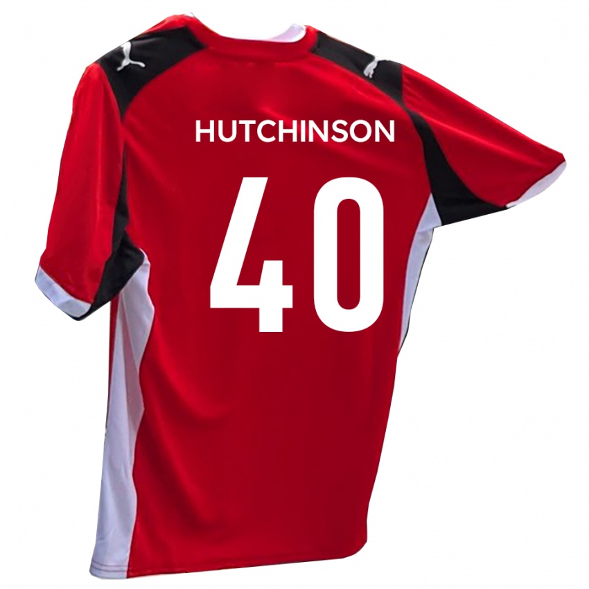 גברים Luke Hutchinson #40 אדום לבן ג'רזי ביתית 2025/26 חולצה קצרה