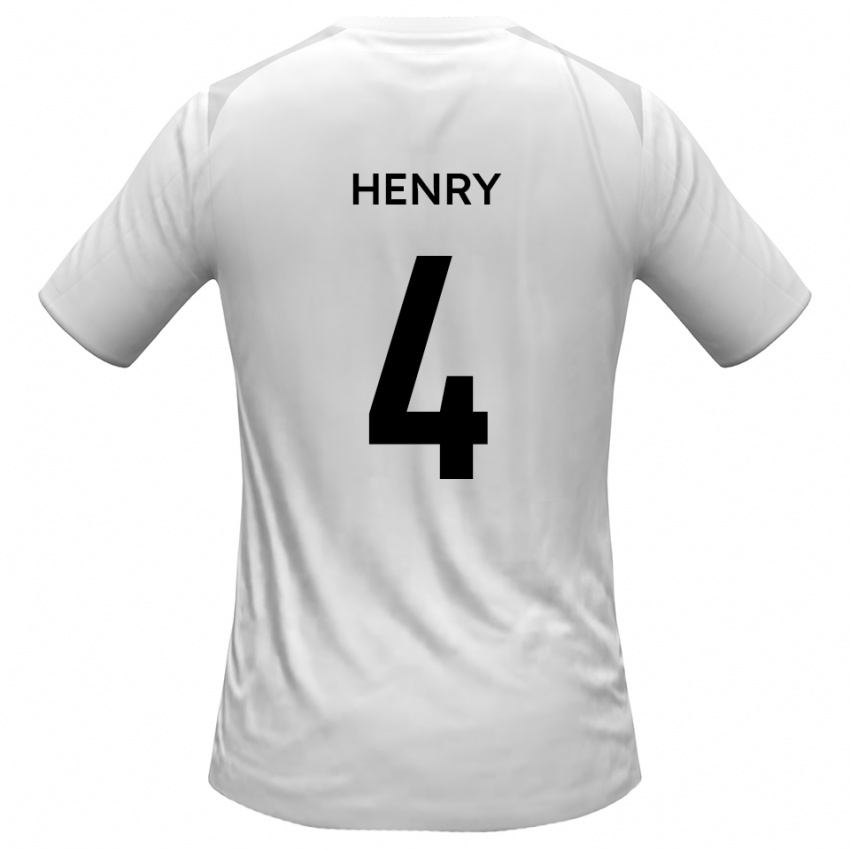 גברים Aaron Henry #4 לבן אפור ג'רזי ביתית 2025/26 חולצה קצרה