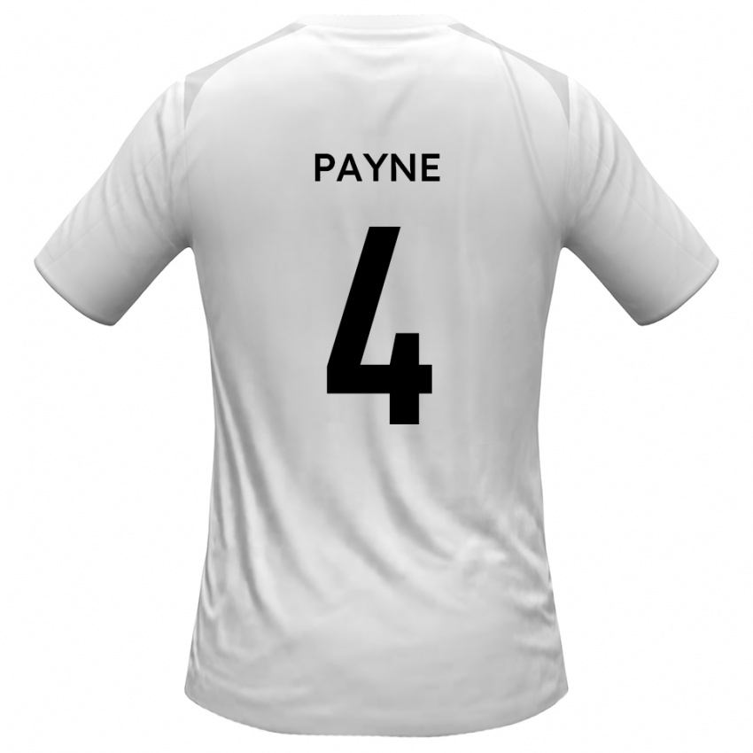 גברים Jack Payne #4 לבן אפור ג'רזי ביתית 2025/26 חולצה קצרה