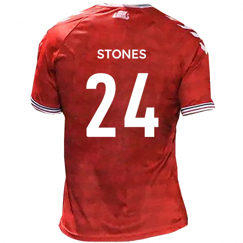 גברים ג׳וש סטונס #24 אדום לבן ג'רזי ביתית 2025/26 חולצה קצרה