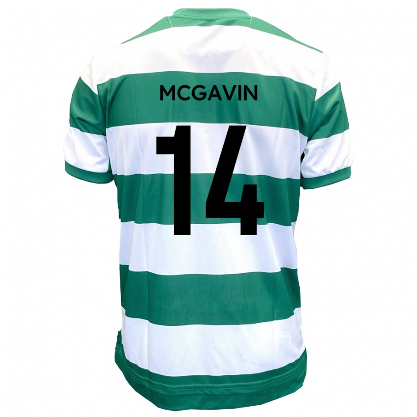 גברים ברט מק'גאוין #14 ירוק לבן ג'רזי ביתית 2025/26 חולצה קצרה