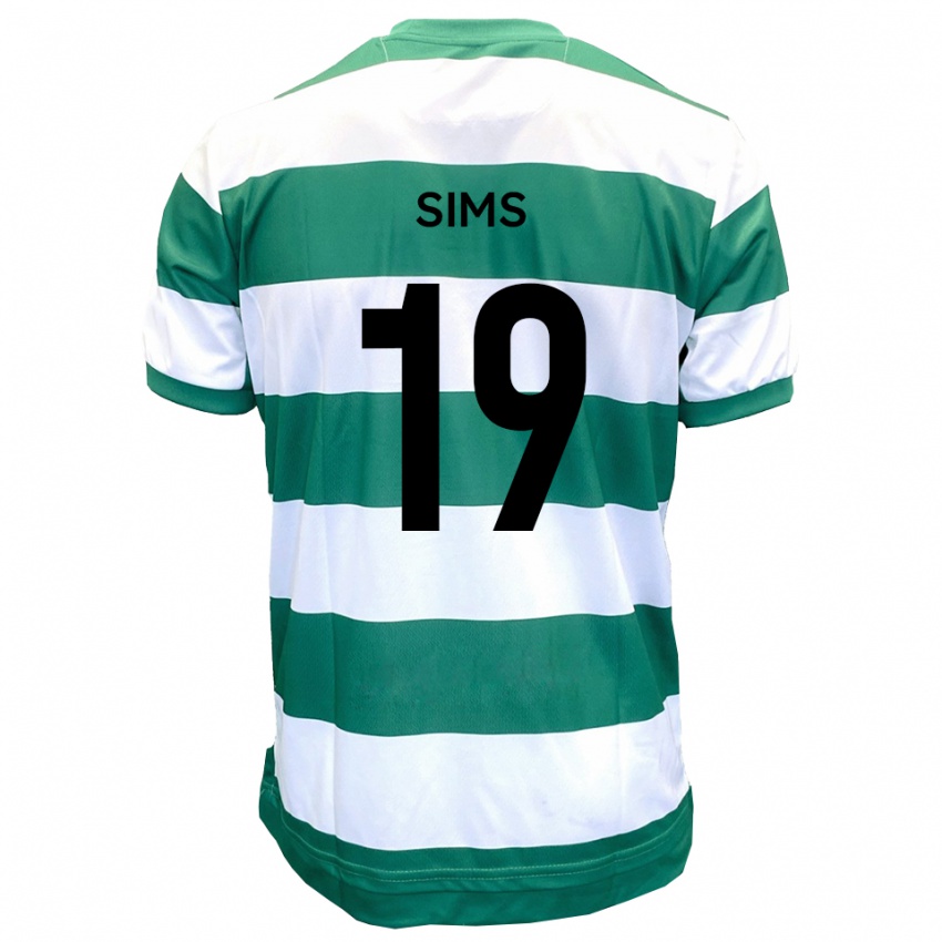 גברים Josh Sims #19 ירוק לבן ג'רזי ביתית 2025/26 חולצה קצרה