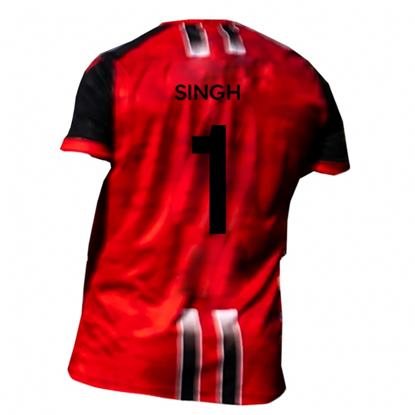 גברים Jas Singh #1 אדום שחור ג'רזי ביתית 2025/26 חולצה קצרה