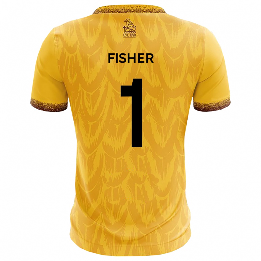 גברים Tobias Fisher #1 צהוב חום ג'רזי ביתית 2025/26 חולצה קצרה