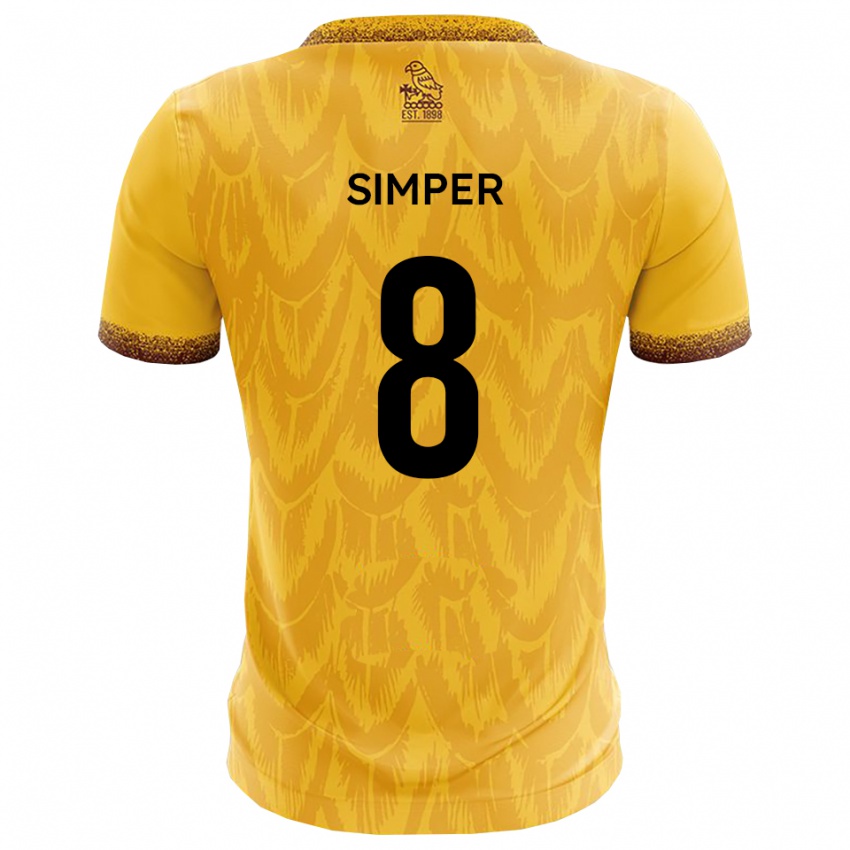גברים לואיס סימפר #8 צהוב חום ג'רזי ביתית 2025/26 חולצה קצרה