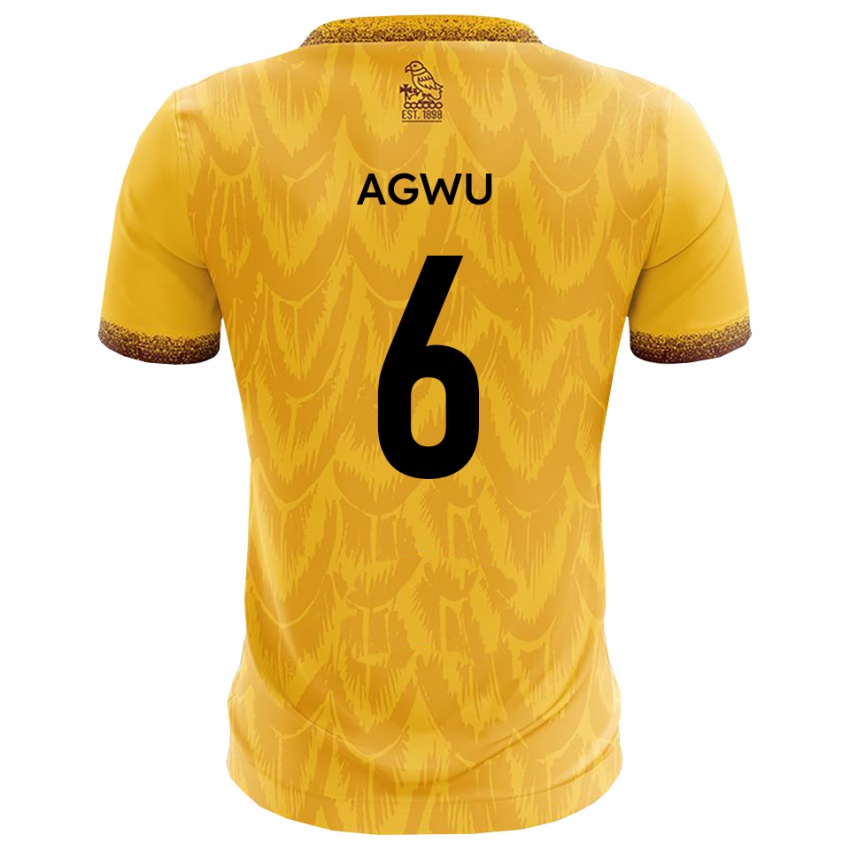 גברים Michael Agwu #6 צהוב חום ג'רזי ביתית 2025/26 חולצה קצרה