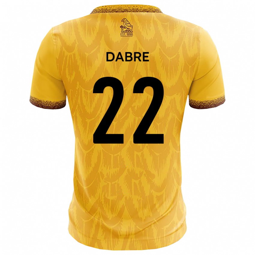גברים Mo Dabre #22 צהוב חום ג'רזי ביתית 2025/26 חולצה קצרה