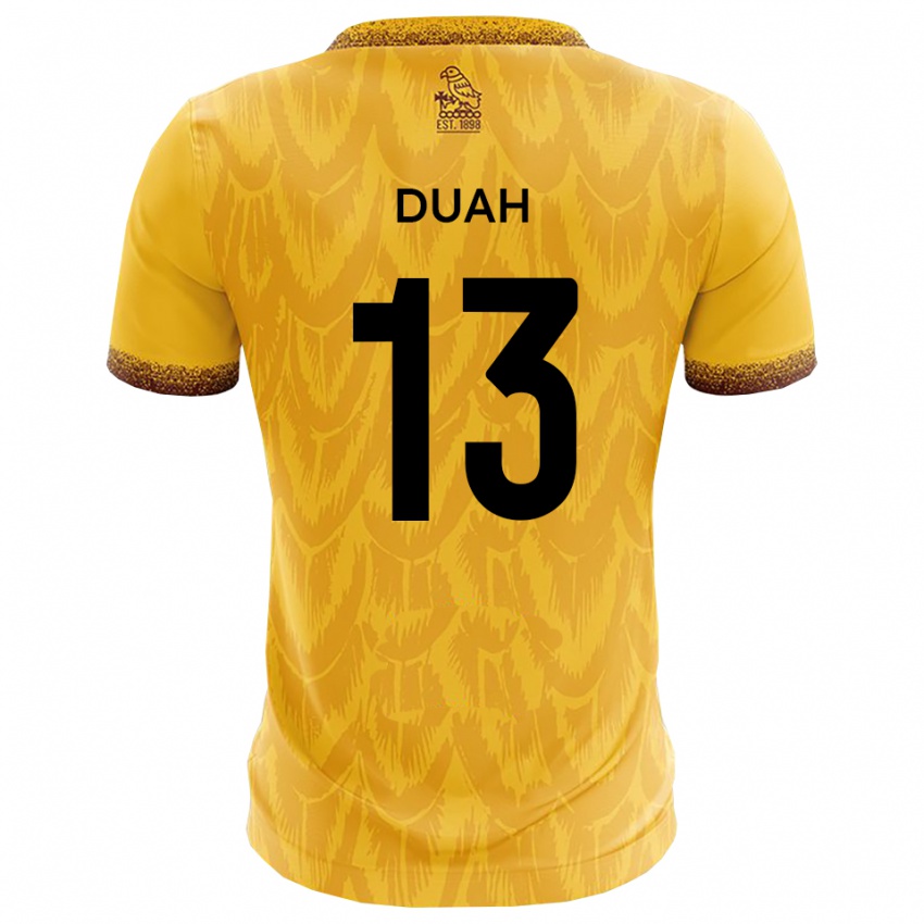 גברים Enos Duah #13 צהוב חום ג'רזי ביתית 2025/26 חולצה קצרה