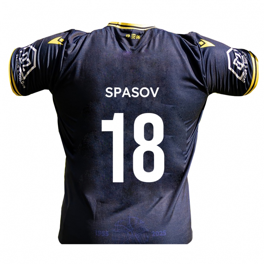 גברים סלאבי ספאסוב #18 כחול נייבי צהוב ג'רזי ביתית 2025/26 חולצה קצרה