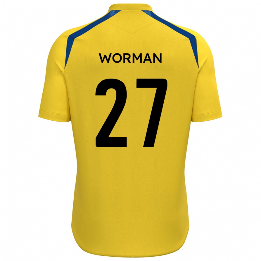 גברים בן וורמן #27 צהוב כחול ג'רזי ביתית 2025/26 חולצה קצרה