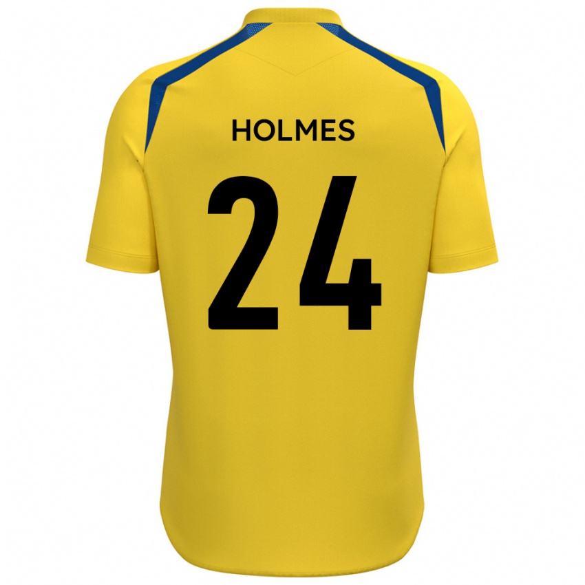 גברים Fin Holmes #24 צהוב כחול ג'רזי ביתית 2025/26 חולצה קצרה