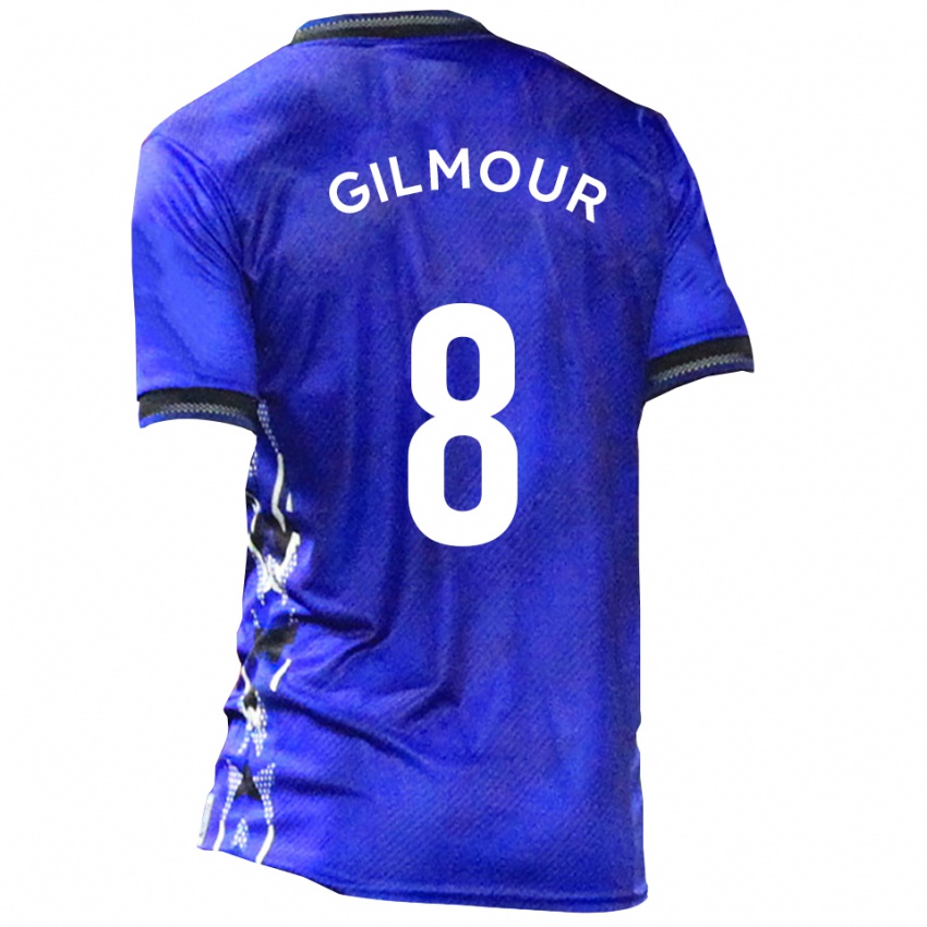 גברים הארווי גילמור #8 כחול לבן ג'רזי ביתית 2025/26 חולצה קצרה