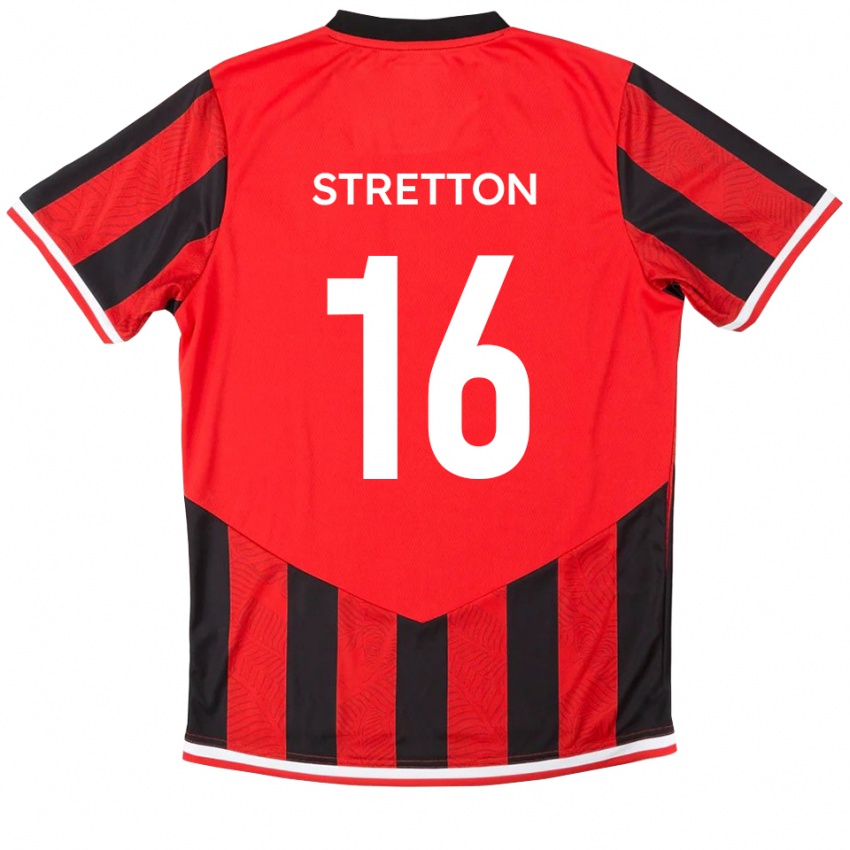 גברים ג'ק סטרטון #16 אדום שחור ג'רזי ביתית 2025/26 חולצה קצרה