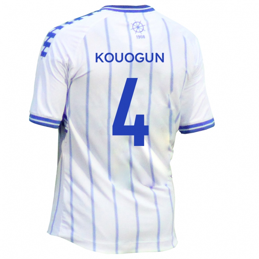 גברים Maxim Kouogun #4 לבן כחול ג'רזי ביתית 2025/26 חולצה קצרה