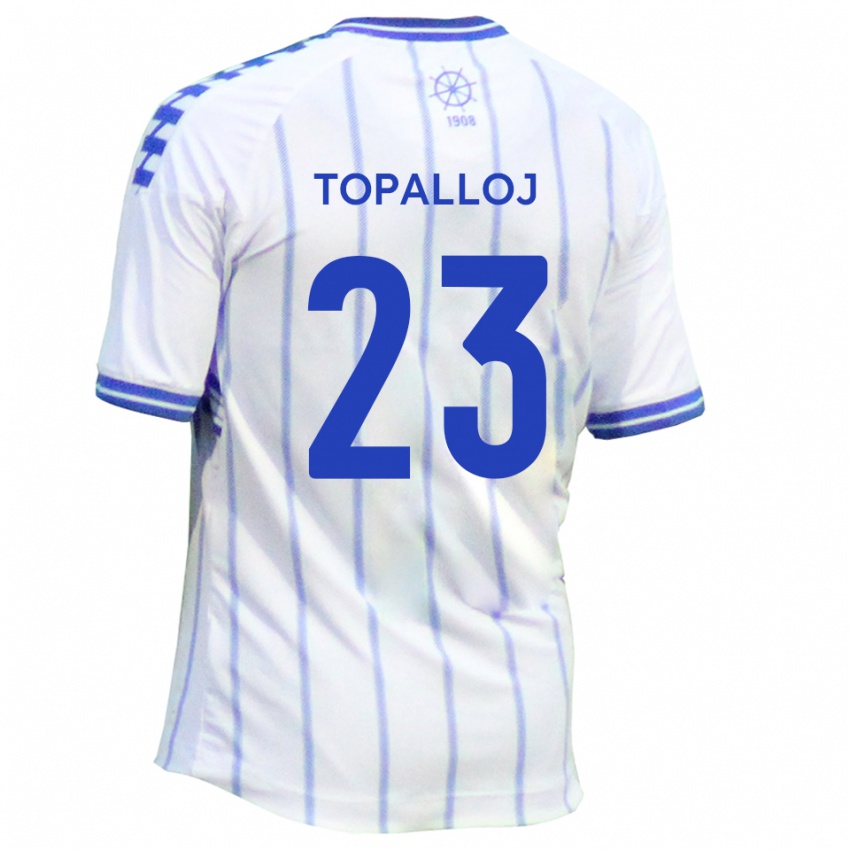 גברים Besart Topalloj #23 לבן כחול ג'רזי ביתית 2025/26 חולצה קצרה