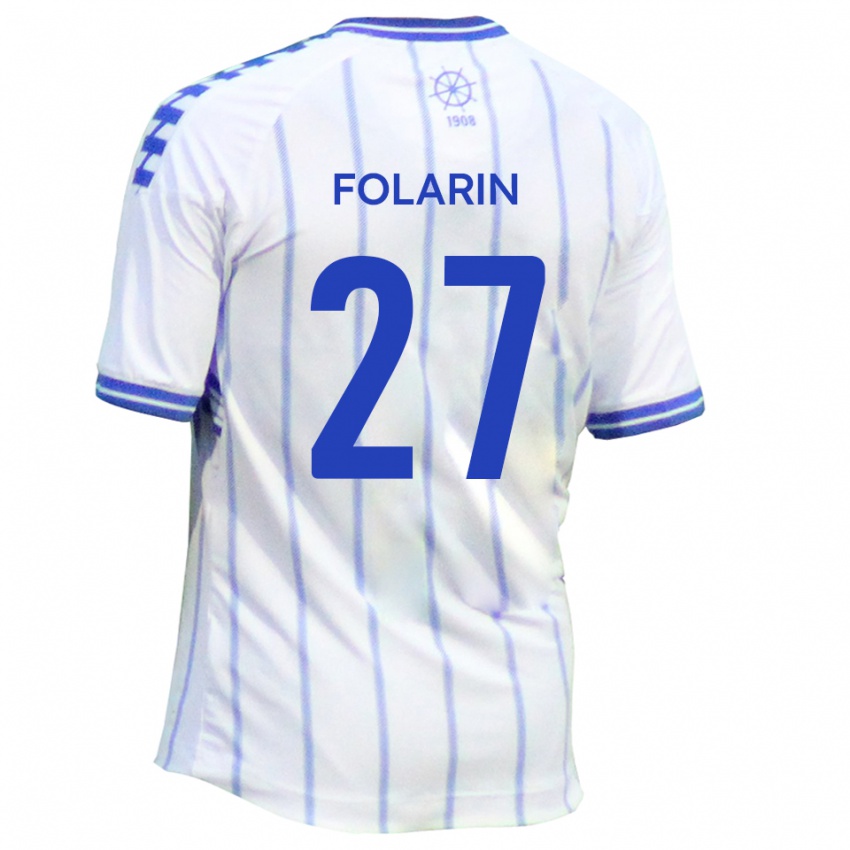 גברים סם פולארין #27 לבן כחול ג'רזי ביתית 2025/26 חולצה קצרה