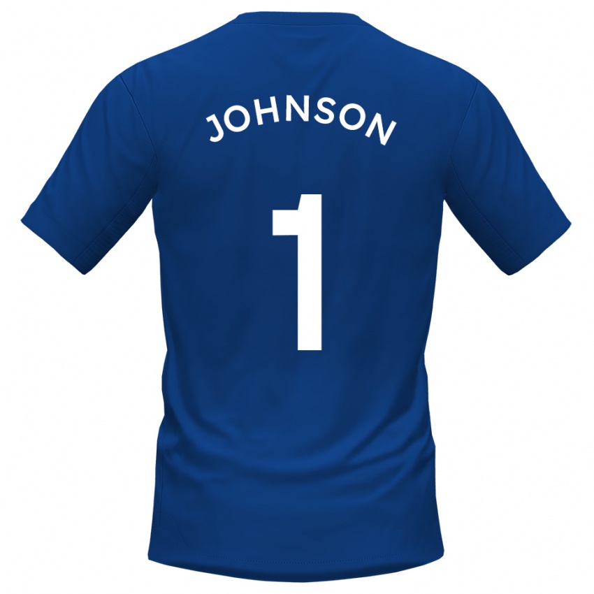 גברים Sam Johnson #1 כחול לבן ג'רזי ביתית 2025/26 חולצה קצרה