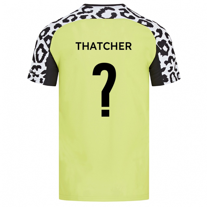 גברים Katie Thatcher #0 צהוב פלואורסצנטי ג'רזי ביתית 2025/26 חולצה קצרה