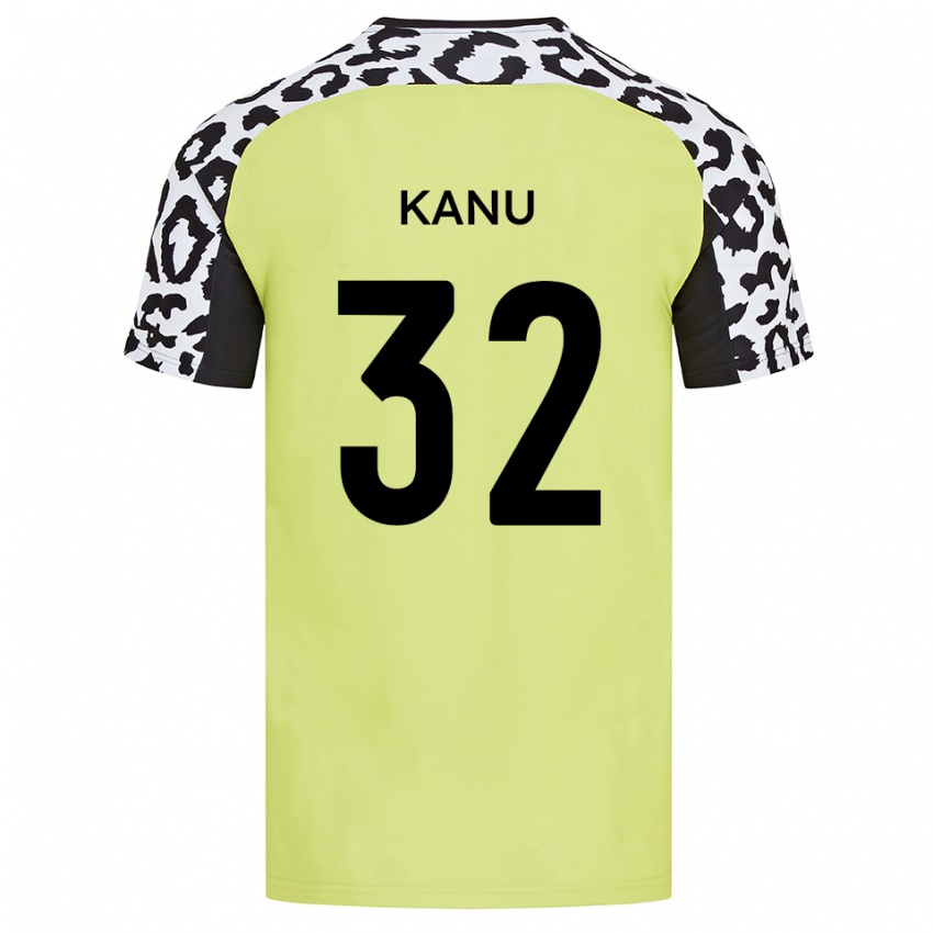 גברים אברהם קאנו #32 צהוב פלואורסצנטי ג'רזי ביתית 2025/26 חולצה קצרה